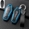 Funda de llave de metal de fibra de carbono real para BYD BYD Dolphin Yuan Qin plus Song plus funda de llave de coche