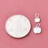 Plata de Ley S925 Sólida Colgante de Manzana Nochebuena Accesorios para Pulsera de Navidad Cuerda de Hilo para Cuentas DIY Accesorios Lindos