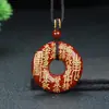 Colgante Hebilla de Paz Arena de Cristal Taoísta Cinabrio Nueve Palacios Bagua Fantasma de Montaña Flor Carácter de Fortuna Colgante Suministro en Vivo