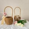 Cesta de Flores de Mão para o Dia dos Professores Estilo Ferro Cesta de Flores Plantas Verdes Cesta de Flores Pequena Trançada à Mão Enfeites Decorativos para Sala de Estar