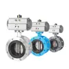 Válvula Borboleta com Flange Pneumática D641X-16Q/P Aço Inoxidável Ferro Fundido Ductil Resistente ao Desgaste Vedação Macia Resistente a Ácido e Alcali Personalização de Fábrica