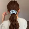 Goma para el pelo de satén perlado de alta gama coreana con pedrería, suave y a la moda, simple para coleta alta o moño para mujeres