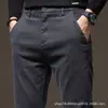 Pantalones Casuales de Negocios de Moda Trendy para Hombre Otoño e Invierno 2024, Pantalones Largos Rectos Ajustados Elásticos Versátiles para Hombres Jóvenes