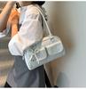 Bolso de Lazo Bajo el Brazo de Moda para Mujer 2025 Estilo Coreano Nuevo Estilo Simple Casual Bolso Almohada Bolso de Hombro Moderno Combinable
