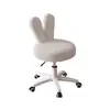 Cadeira de Maquiagem com Orelha de Coelho Estilo Creme Cadeira de Pele de Cordeiro Cadeira com Encosto para Computador de Quarto Banquinho de Maquiagem Levantamento Desenho para Salão de Unhas