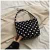 Bolsa de Nylon com Bolinhas de Nicho Super Popular para Mulheres 2024 Nova Versátil Bolsa de Ombro/Axila para Sair para o Trabalho Pequena Bolsa