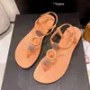 Sandalias Planas Casuales de Verano para Mujer con Hebilla Calada Sandalias de Playa para Mujer Suela Suave Correa de Espiga Sandalias de Moda para Mujer