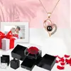 Venta caliente transfronteriza 100 idiomas colgante de amor nis moda cadena de clavícula para mujer collar de proyección en forma de corazón de alto sentido