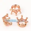 Accesorios para joyería DIY cobre puro microincrustado circonita Soporte de flor de corona tapa de flor tamaño grande pequeño adecuado para cuentas de 8 mm y superiores