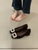 Sapatos Femininos de Salto Bloco com Bico Quadrado, Detalhe Tipo Strass, Forro de Pelúcia, Novo Inverno 2025, Salto Alto, Elegantes para o Trabalho