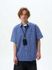 Camisa de manga corta a cuadros azules estilo americano Cleanfit para hombre, primavera y verano 2025, nueva blusa informal holgada