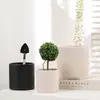 Maceta de cerámica multicolor con chorro de arena y láser, cilíndrica de arcilla, grande, con platillo, para balcón, planta de orquídea verde en maceta
