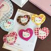 Bonita Nueva Pinza para el Cabello de Acrílico con Forma de Corazón Estéreo de Doble Capa y Gato Kt Ins Dulce Estilo Girly Corazón Flequillo Tocado de Dibujos Animados