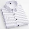 Camisa Casual de Verano para Hombre de Manga Corta Elástica de Algodón a Rayas Ajustada Blanca Cuadrada Lista para Usar Juvenil para Niños, Atractiva