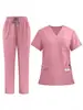 Uniformes de Enfermagem Tamanho Europeu e Americano, Roupas de Lavar, Roupas de Trabalho para Esteticista, Odontologia e Saúde Bucal, Conjuntos de Manga Curta