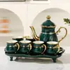 Juego de Tetera y Tazas de Cerámica de Alto Valor de Color Frío para Sala de Estar del Hogar, Simple, Creativo, Juego de Té