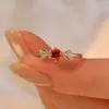Anel de Prata Pura Colorida com Design de Galho e Folha, 50 Pontos de Moissanita para Mulheres, Anel de Diamante para Presente de Casamento, Atacado e Dropshipping Transfronteiriço