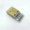 USB Micro Tipo-c banhado a ouro macho face brilhante teclado de ponta fone de ouvido USB cabo de dados para celular plug