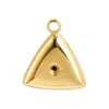 Colgante Pequeño Triangular Tridimensional de Acero Inoxidable Chapado en Oro de 18K Accesorios para Pulsera Collar Pendiente DIY Hecho a Mano Transfronterizo