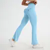 Pantalones de Fitness Europeos y Americanos de Cintura Alta Transfronterizos con Efecto Levanta Glúteos de Durazno, Pantalones de Yoga de Secado Rápido con un Ligero Acampanado