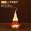 Pingente de Cabaça em Latão Latão Oco Imitação Ouro Dourado Cabaça Decorativa para Carro Pingente Nó Vermelho Cabaça de Cobre Atacado