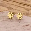 Diseño de nicho sentido del frío acero inoxidable flor de margarita capullo de flor pendientes de tachuela para hombres y mujeres pendientes de personalidad temperamento