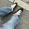 Zapatos de Entrenamiento de Ballet de Cuero Genuino, Zapatos de Mujer con Suela Blanda, Zapatillas Casuales de Bloques de Color Retro Nuevas de Nicho 2026, Zapatillas Forrest Gump