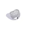 Anillo de hip-hop europeo y americano lleno de circonita cúbica Anillo con forma de corazón explosión amor anillo para damas accesorios populares venta al por mayor cero