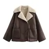 Para Exportación Transfronteriza Punto Estilo Europeo y Americano Mujer Invierno Nueva Moda Calle Retro Piel Chaqueta Todo en Uno