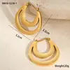 Pendientes de Acero Inoxidable Francés Estilo Metálico Transfronterizo Chapados en Oro de 18K Geométricos Normcore Versátiles Pendientes de Alta Gama Venta al por Mayor