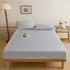 Protector de colchón de algodón tipo jersey grado A para maternidad e infancia, suave y delicado con la piel, funda de colchón antideslizante de cobertura completa de 360 grados