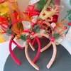Adornos de Natal tiara fofa de galhos de veado presilha acessórios de cabelo para meninas acessórios de cabelo pai-filho doce tiara de pinha