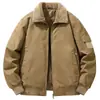 Ropa de Trabajo de Algodón para Hombre de Otoño e Invierno, Abrigo de Algodón Engrosado con Cuello Alto y Forro Polar, Chaqueta de Cachemir Cálida con Solapa, Moda Casual