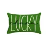 Calle irlandesa transfronteriza. Funda de almohada de lino con estampado de trébol del Día de San Patricio funda de almohada de césped de la suerte para sofá
