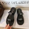 Zapatillas de Noche para Mujer Verano 2025 Nueva Llegada Estilo Francés Sandalias plateadas Playa Mar Tacón Grueso Lazo Zapatos de Mujer