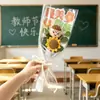 Nuevo ramo de girasol de lana tejida de un solo tallo muñeca de ganchillo, un regalo creativo y práctico para maestros en el Día del Maestro