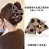 Pinza de pelo grande, voluminosa, de felpa floral para mujer, otoño/invierno, estilo de alta gama, pinza de pelo de lazo, nuevo clip de tiburón estilo coreano