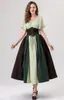 Vestido Medieval Retro Europeu e Americano Novo com Costura em Contraste, Manga Flutuante, Cadarço na Cintura, Saia Ampla, Vestido de Baile