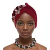 Amazon Aliexpress Nuevo Estilo Sombrero Floral de Color Sólido Sandía, Gorro Envolvente para la Cabeza, Sombrero Africano