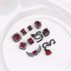 Paquete de Oro de 14k Set Negro Pistola Colgante de Perla de Circonita Roja Pulsera de Cristal Hecha a Mano DIY Accesorios para Pulsera y Collar Material