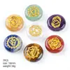 Conjunto de Coração de Pedra Natural Europeu e Americano Chakela Pedra Colorida Símbolo Pedra de Yoga 7 Discos de Cristal Natural Enfeites