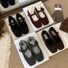 Zapatos Peludos Grises para Mujer Otoño e Invierno Ropa de Exterior Nuevo Estilo Coreano Zapatos Mary Jane Franceses Planos Cálidos Forrados de Felpa Zapatos de Lana