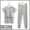 Traje de Maternidad para Primavera y Verano Moda Camiseta de Manga Corta de Dos Piezas para Salir Elegante Chaqueta de Primavera y Verano Holgada Talla Grande