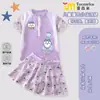 Maiô infantil de desenho animado Little Eight para meninas, conjunto de duas peças, vestido de natação de verão com proteção solar de secagem rápida para bebês