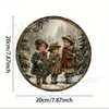 Ornaments Criativos de Natal para Pendurar em Estoque Artesanato em Madeira Placa Redonda para Porta Série de Pendentes de Madeira Pingentes Decorativos