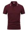 Camisa polo de manga corta con logo estampado, ropa de trabajo versátil tanto para hombres como para mujeres, 230 gramos, hilo doble 40's Sorona