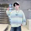 Tamanhos Médio e Grande para Meninos 2026 Novo Estiloso Manga Longa Gola Redonda Moletom Degradê Outono Casual Bonito Tendência Cool Top