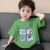 Camiseta Casual y Versátil con Estilo de Manga Corta para Niño Pequeño, Camiseta de Manga Corta para Niño, Ropa de Verano, Top Transpirable Estampado de Algodón Puro