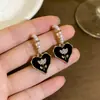 Pendientes Retro Franceses de Flor de Amor y Perla para Mujer, Diseño de Nicho, Elegantes Pendientes de Tulipán