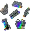 Pegatinas láser coloridas personalizadas, etiquetas autoadhesivas impermeables de PVC de colores personalizados, pegatinas plateadas reflectantes publicitarias con logo